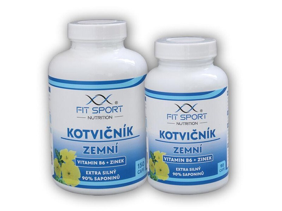 FitSport Nutrition Kotvičník zemní 90% + Vitamin B6 + Zinek 150 kapslí + 90 kapslí - main (0)