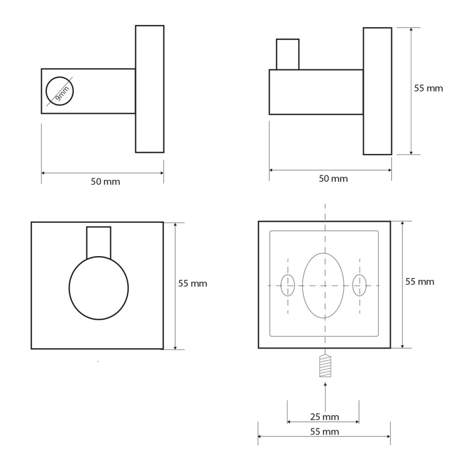SAPHO XQ203 X-Square háček, stříbrná - main (1)