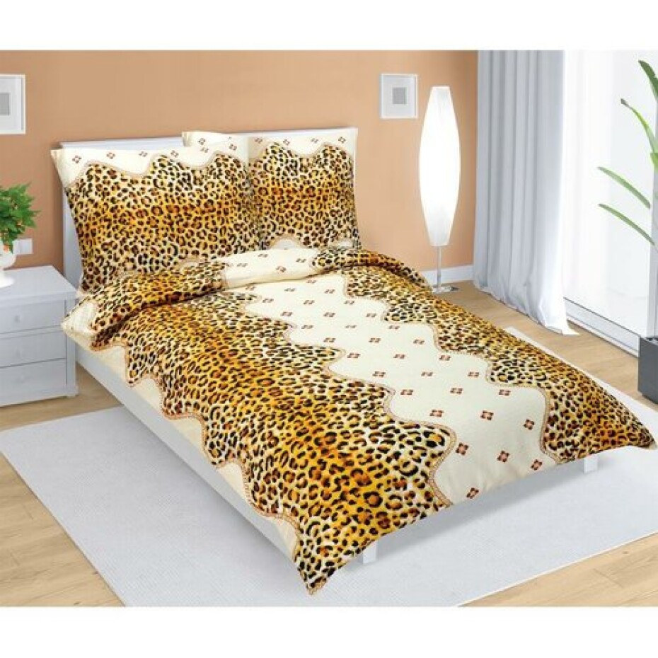 Bellatex Krepové povlečení Leopardí vzor, 140 x 200 cm, 70 x 90 cm - main (0)