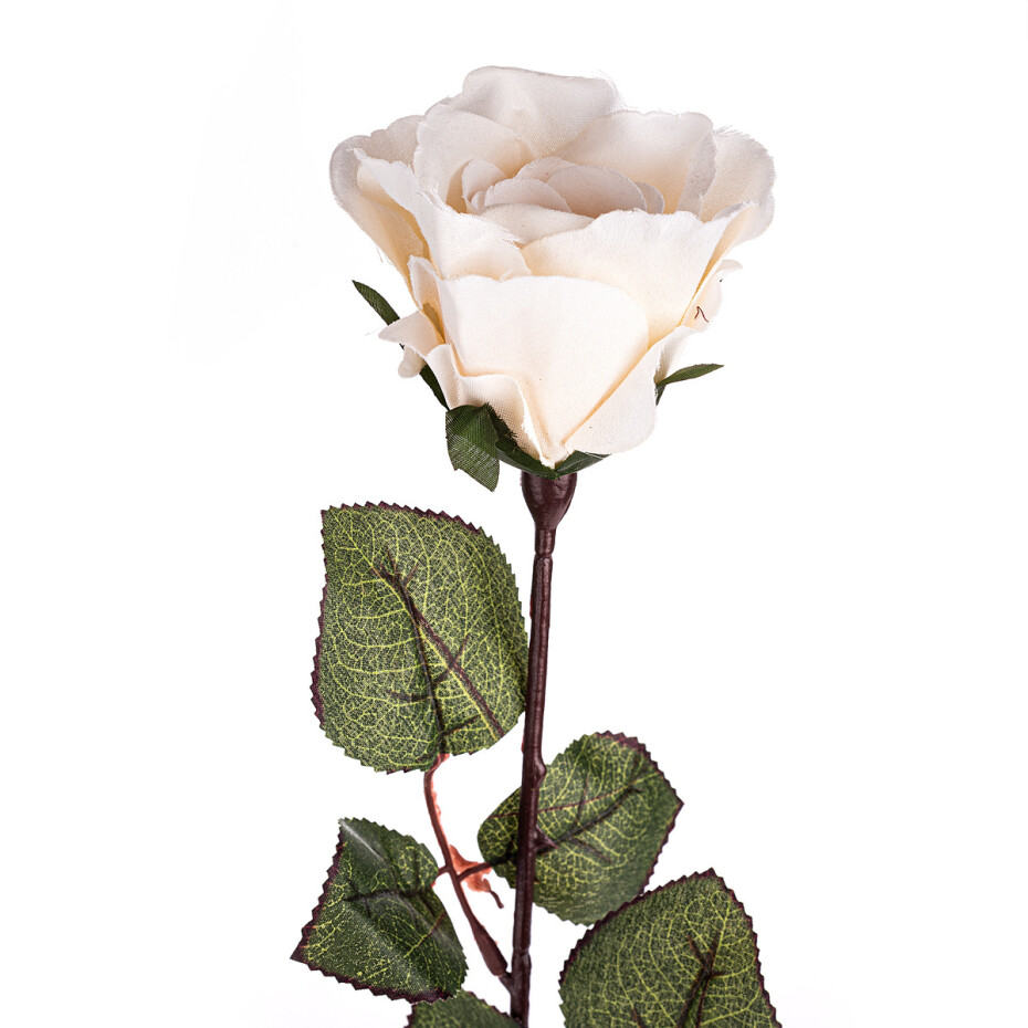 Umělá květina Růže velkokvětá 72 cm, bílá - main (1)