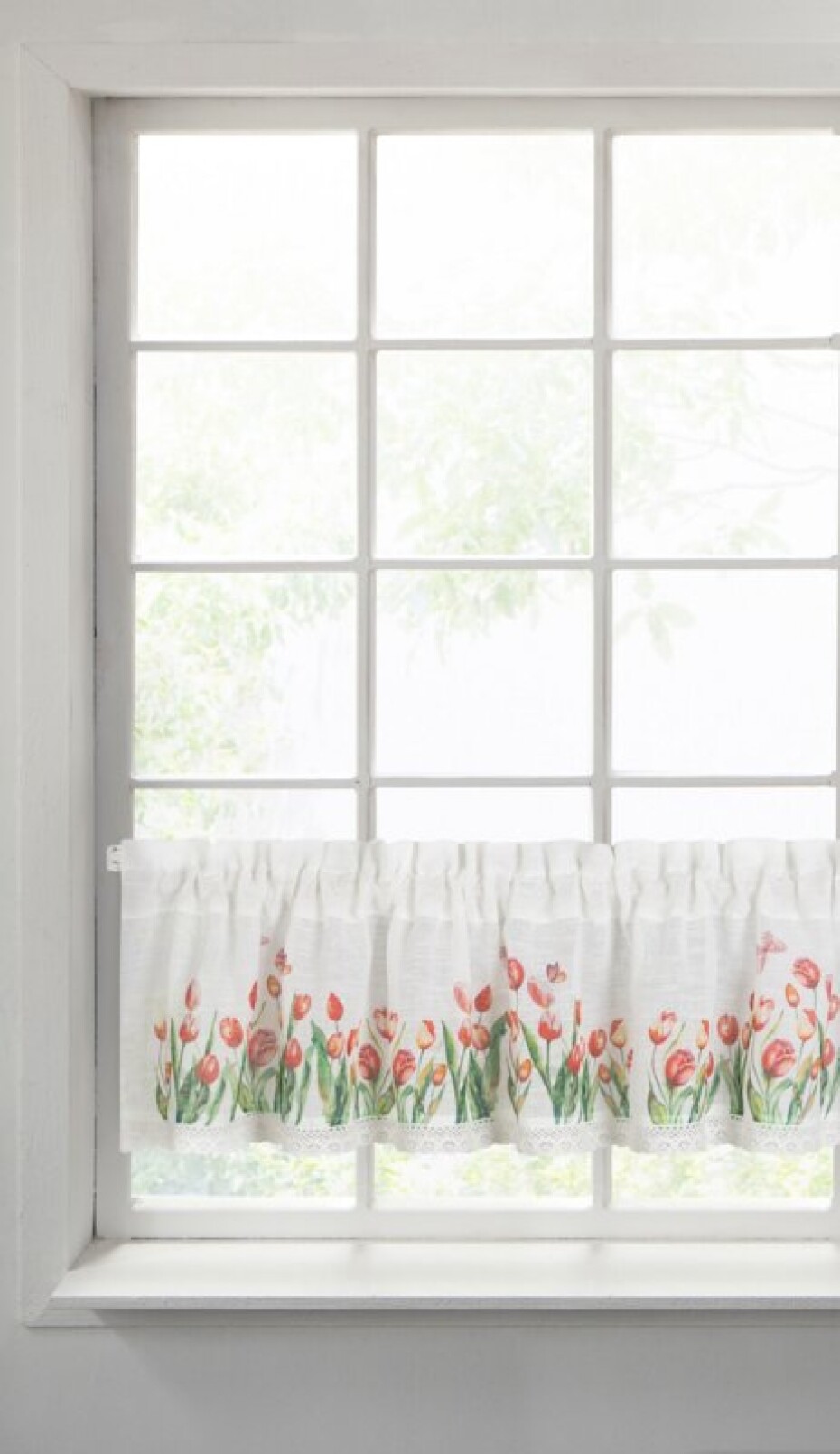 ArtFir Záclona STELLA P | bílá s tulipány 150 x 30 cm - main (0)