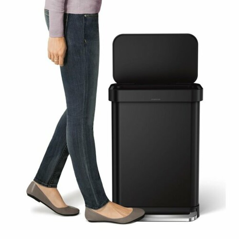 Simplehuman Obdélníkový pedálový koš s kapsou na sáčky 55 l, černá - main (3)
