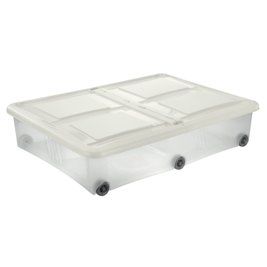 Tontarelli Úložný box s víkem Stockbox 61 l, transparentní/bílá - main (0)