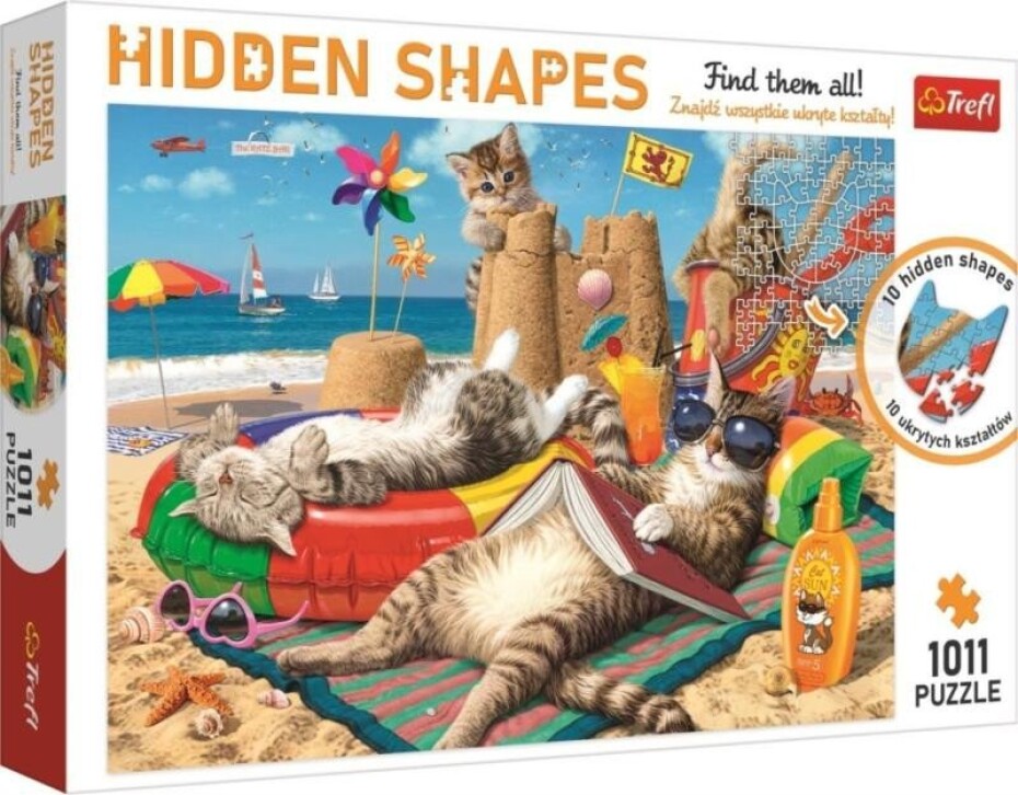 Trefl Puzzle Hidden Shapes - Kočičí prázdniny / 1011 dílků - main (0)