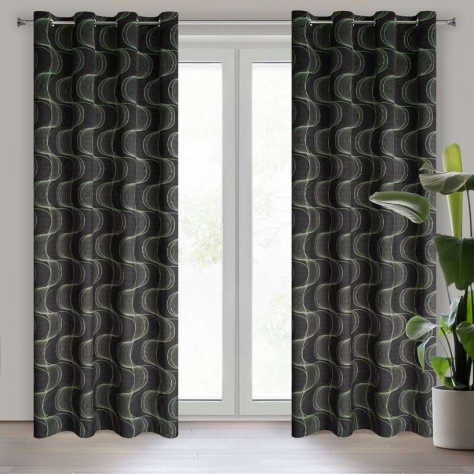 ArtFir Závěs FIELD K | zelený 140 x 250 cm - main (0)