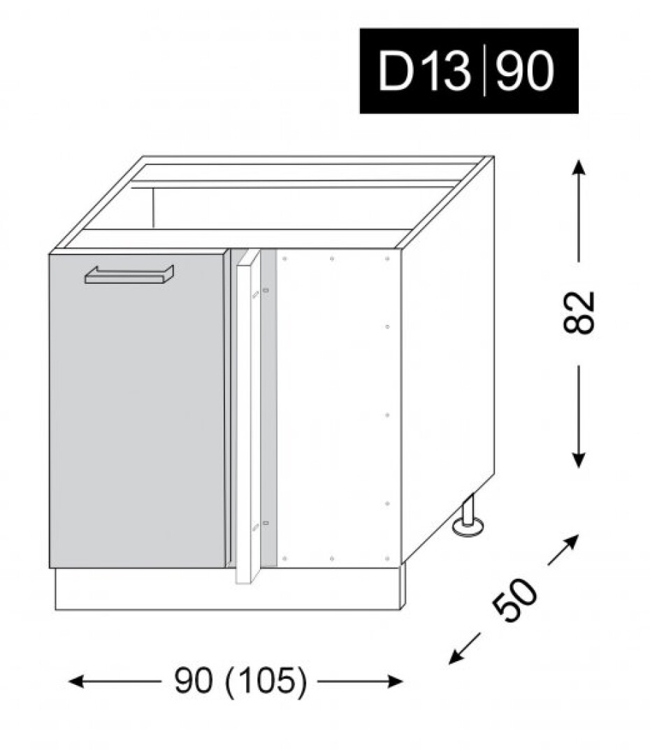 ArtExt Kuchyňská skříňka spodní, D13U Emporium Barva korpusu: Grey - main (11)