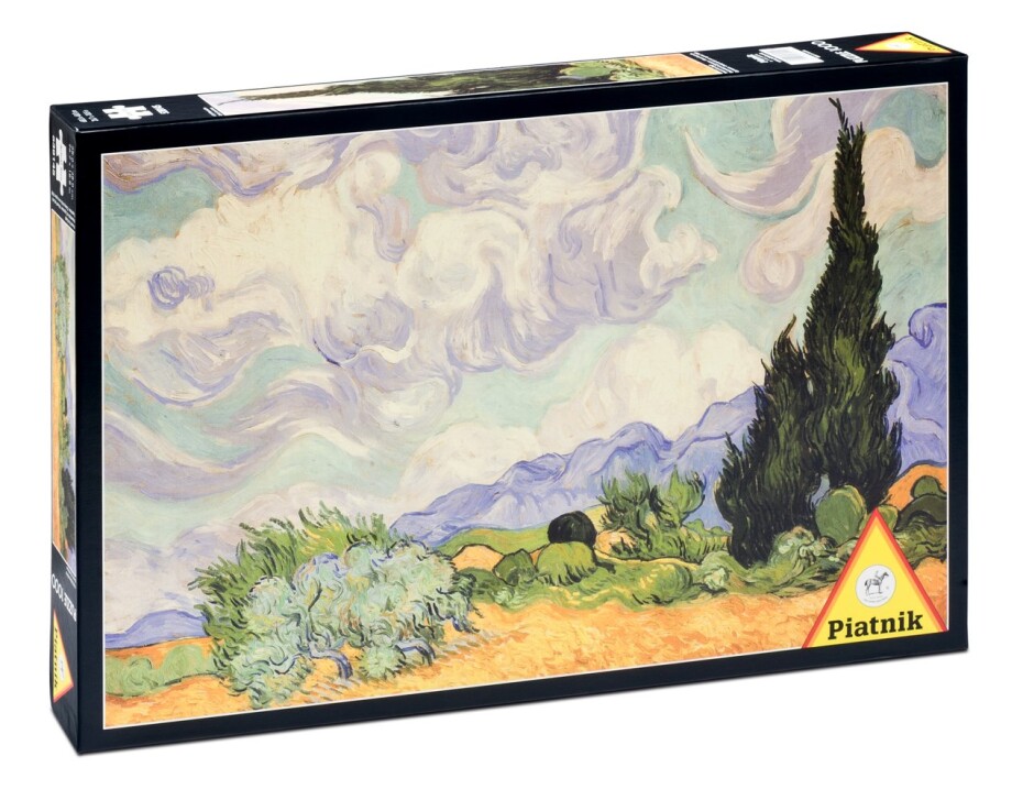 Piatnik Puzzle Van Gogh, Pšeničné pole s cypřiši 1000 dílků - main (0)