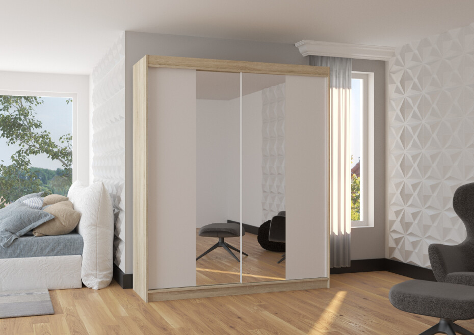 ArtAdrk Šatní skříň BALANCE | 180 cm Barva: Čokoládová - main (2)