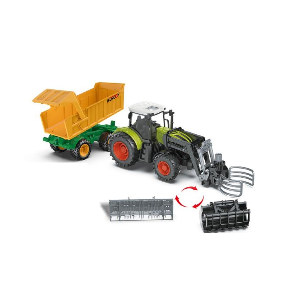 Korody RC Traktor s vozíkem a XL příslušenstvím 1:24, světla, zvuk - main (0)