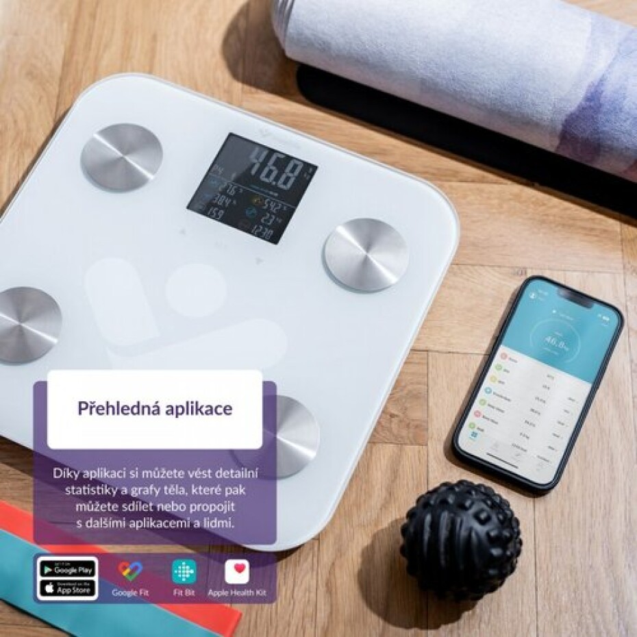 TrueLife FitScale W6 BT osobní váha s bluetooth, bílá - main (6)