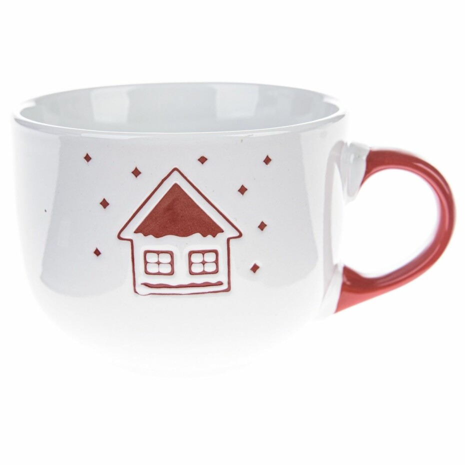 Vánoční keramický hrnek Snowy cottage bílá, 500 ml - main (0)