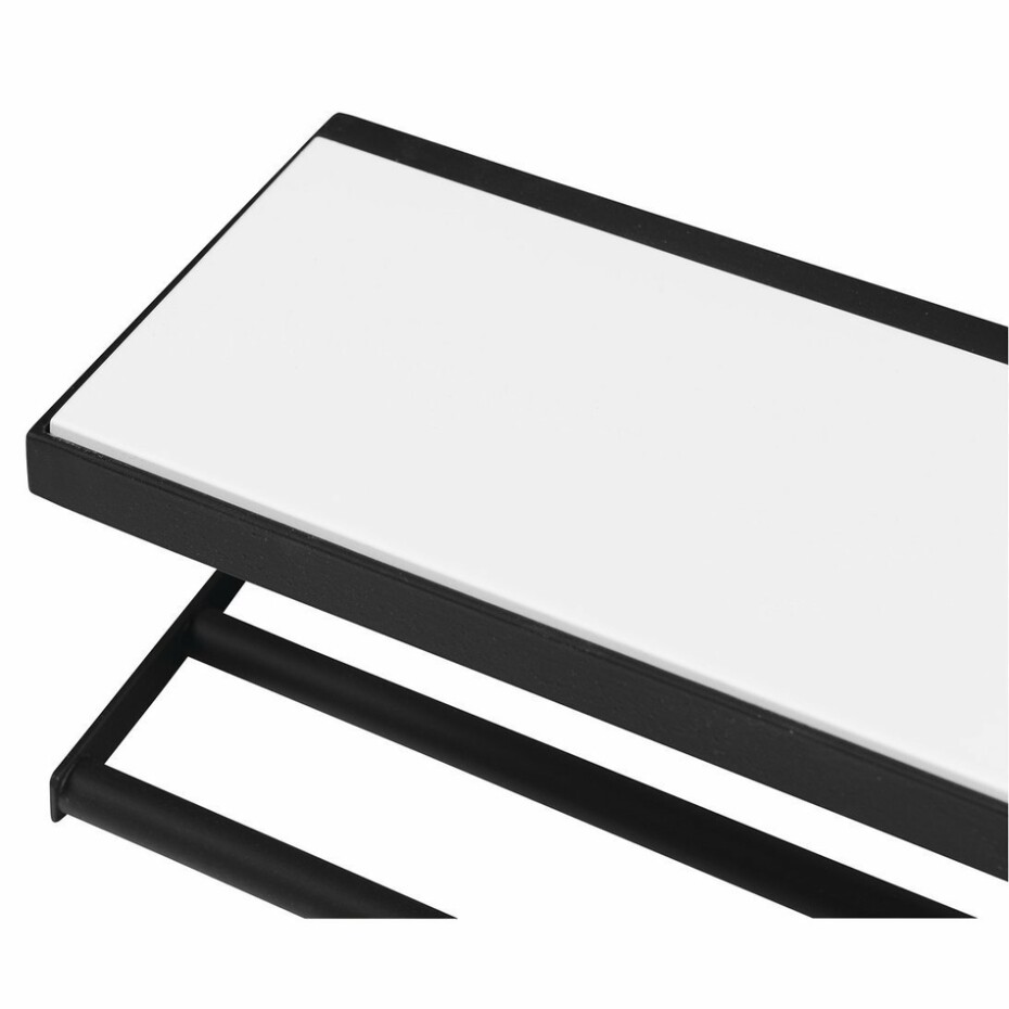 SAPHO Ska401 Ska nástěnná police 45 x 14 x 16 cm, černá mat s bílou MDF deskou  - main (5)