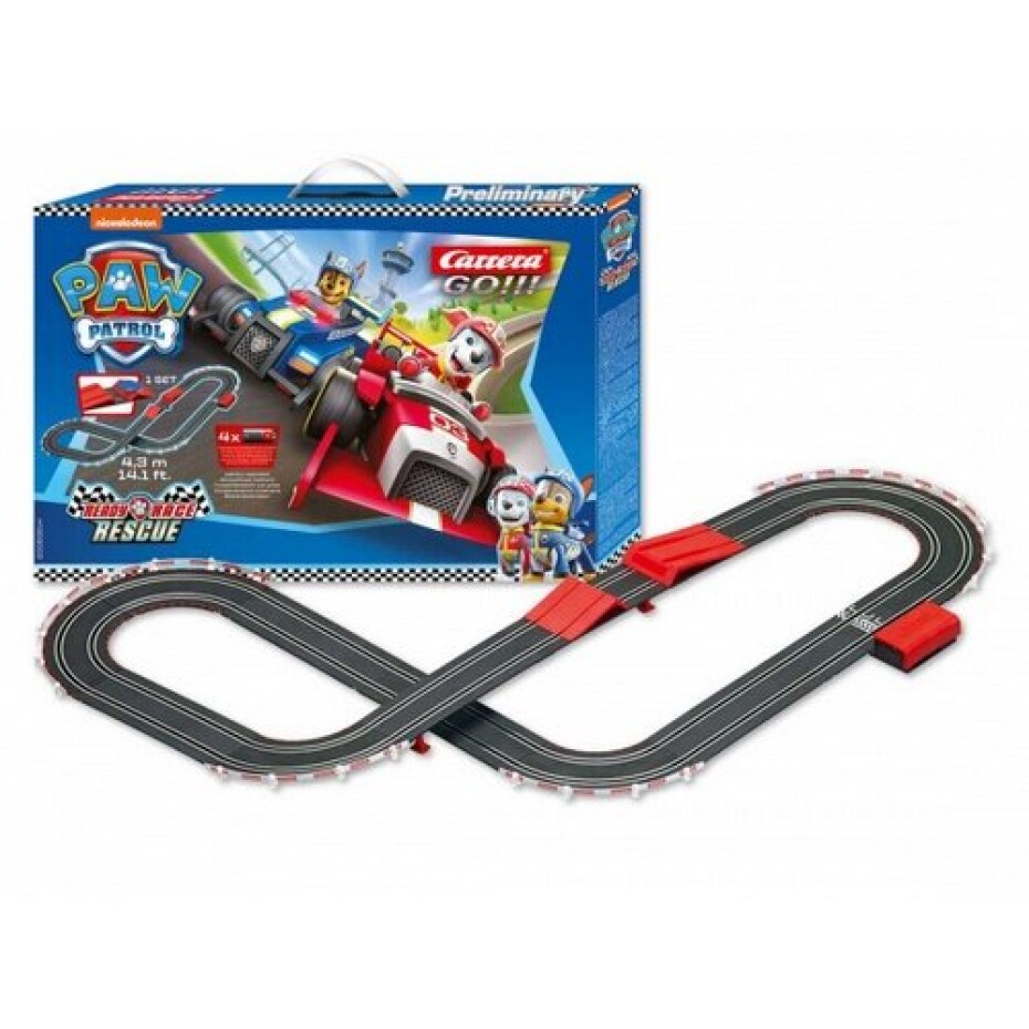 Conquest Autodráha Carrera GO!!! 63514 Tlapková Patrola/Paw Patrol 4,3m + 2 formule v krabici 54x36x7cm - main (0)