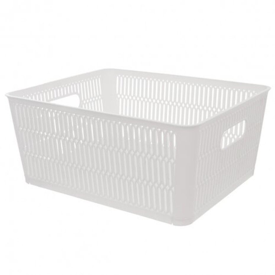 Košík UH NESTA stohovatelný 28,5x23x12 cm bílá , M - main (1)