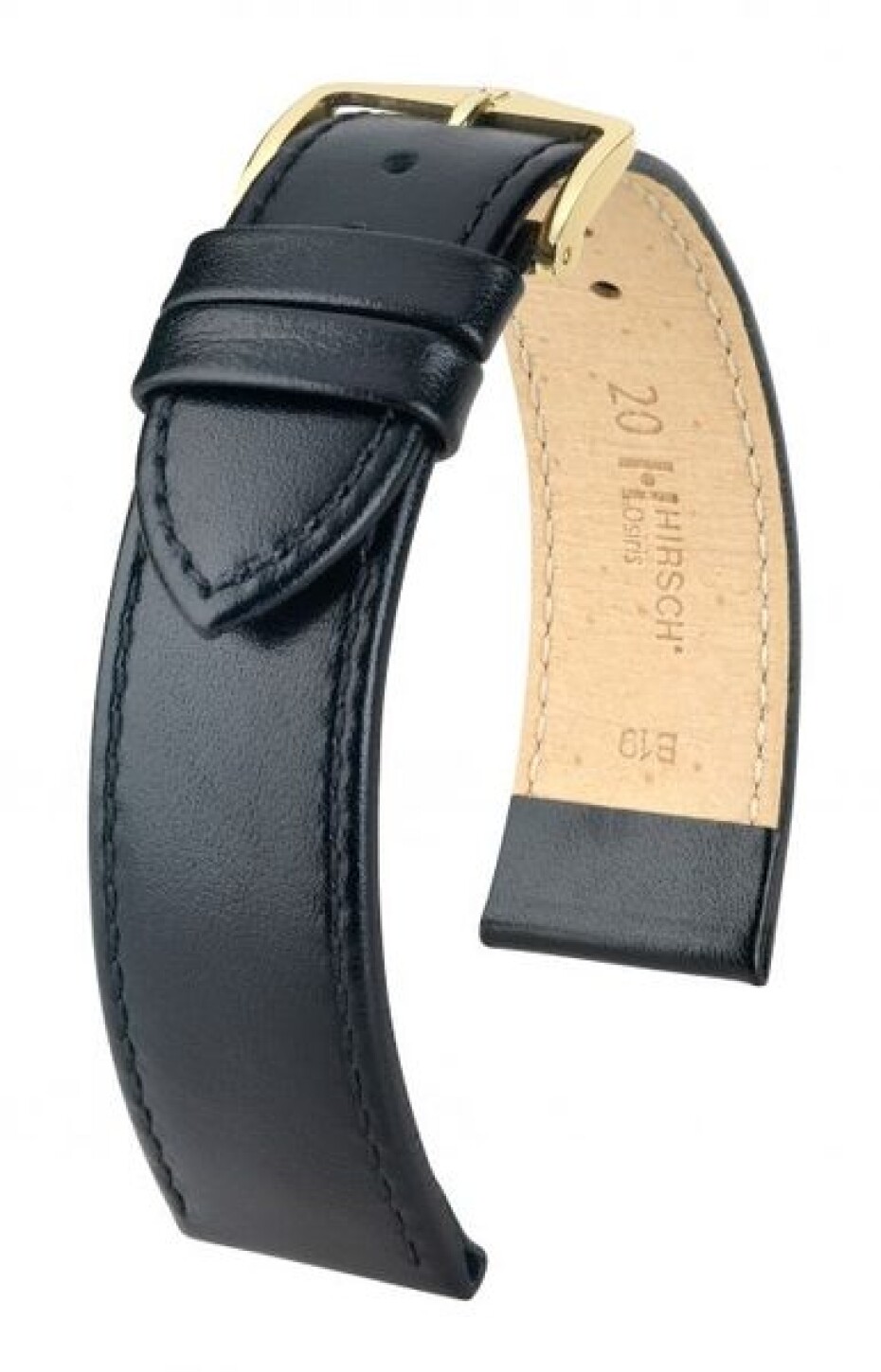 Řemínek Hirsch Osiris (NO QR) - černý - 16 mm - M – Střední délka - 14 mm - Zlatá - main (1)