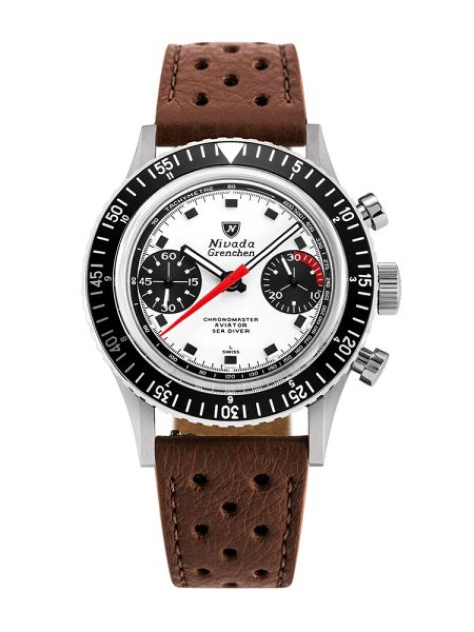 Nivada Grenchen Chronomaster Singer Newman - Inter. Bezel - Manual - Brown Racing Strap - main (6)