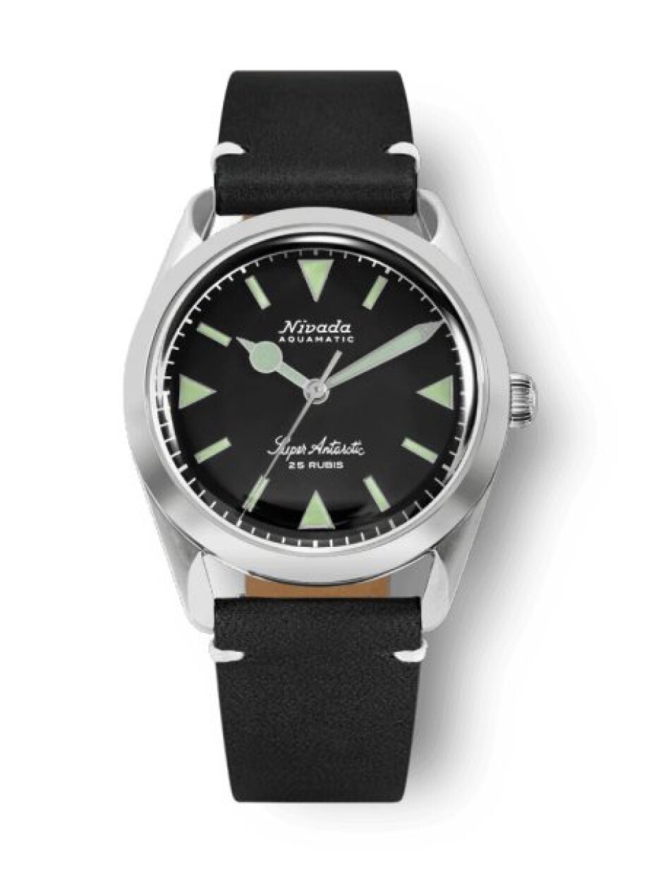 Nivada Grenchen Super Antarctic 32026A - Black Leather White Stitching - main (0)