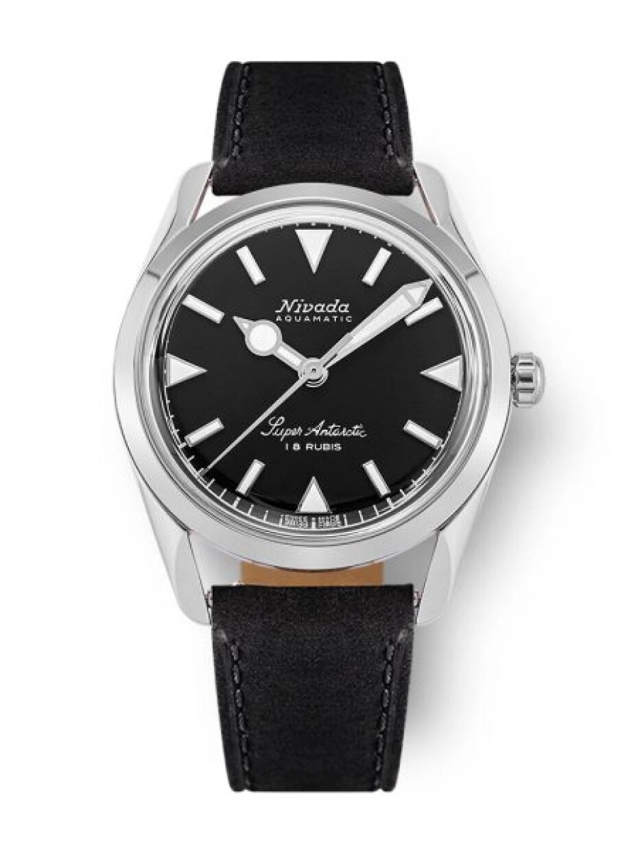 Nivada Grenchen Super Antarctic 35 mm - Black White Luminova - Bracelet Flat Link - main (3)