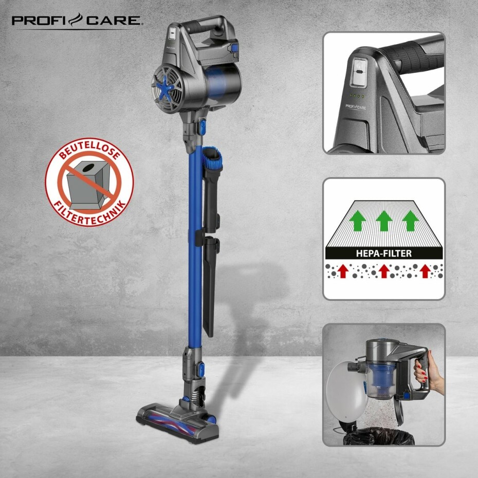 ProfiCare BS 3036 tyčový aku vysavač, modrá - main (7)