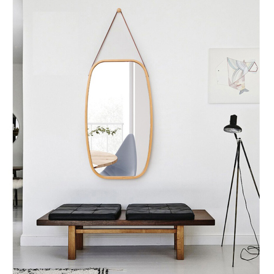 Závěsné zrcadlo s bambusovým rámem Lemi 3, 43 x 1,5x 76 cm - main (1)