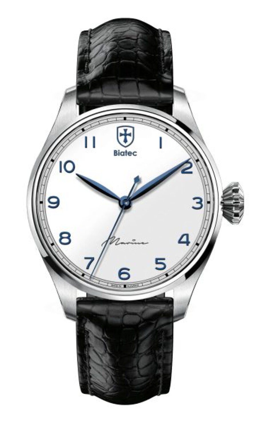 Biatec Marine 03 N - Černý kožený řemínek z pravého aligátora - main (0)