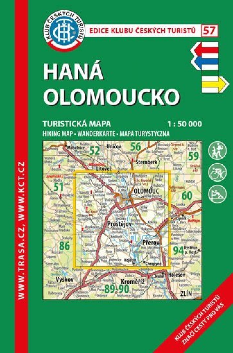 KČT 57 Haná Olomoucko 1:50 000/turistická mapa - main (0)