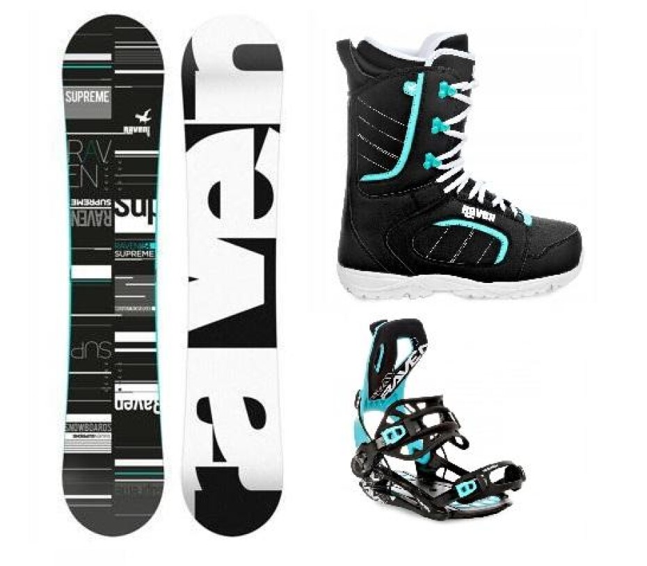 Raven Supreme black/mint snowboard + Raven Fastec FT360 black/mint vázání + Raven Diva black/mint boty - main (0)