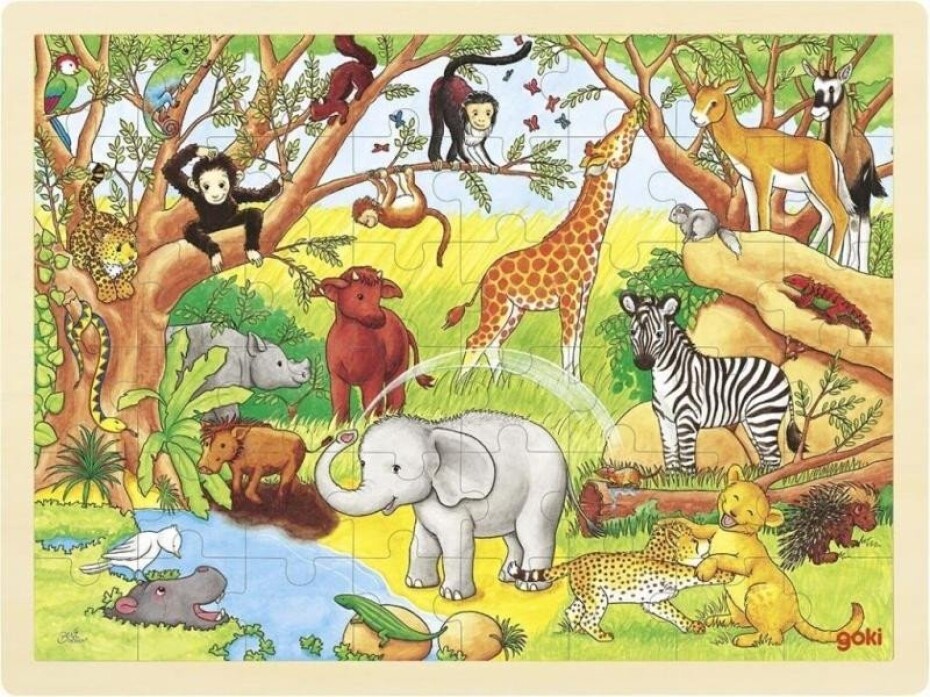 Goki Puzzle Afrika 48 dílků - dřevěné - main (0)