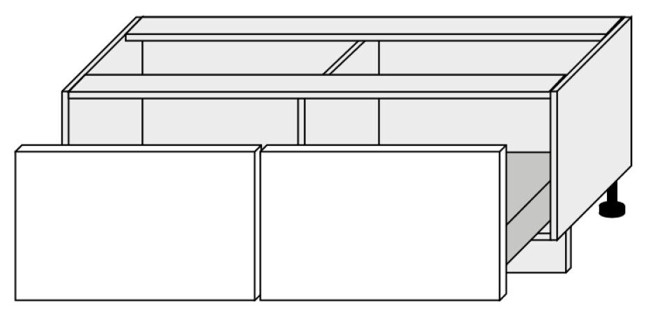 ArtExt Kuchyňská skříňka spodní nízká BONN | D2M 120 Barva korpusu: Grey - main (25)