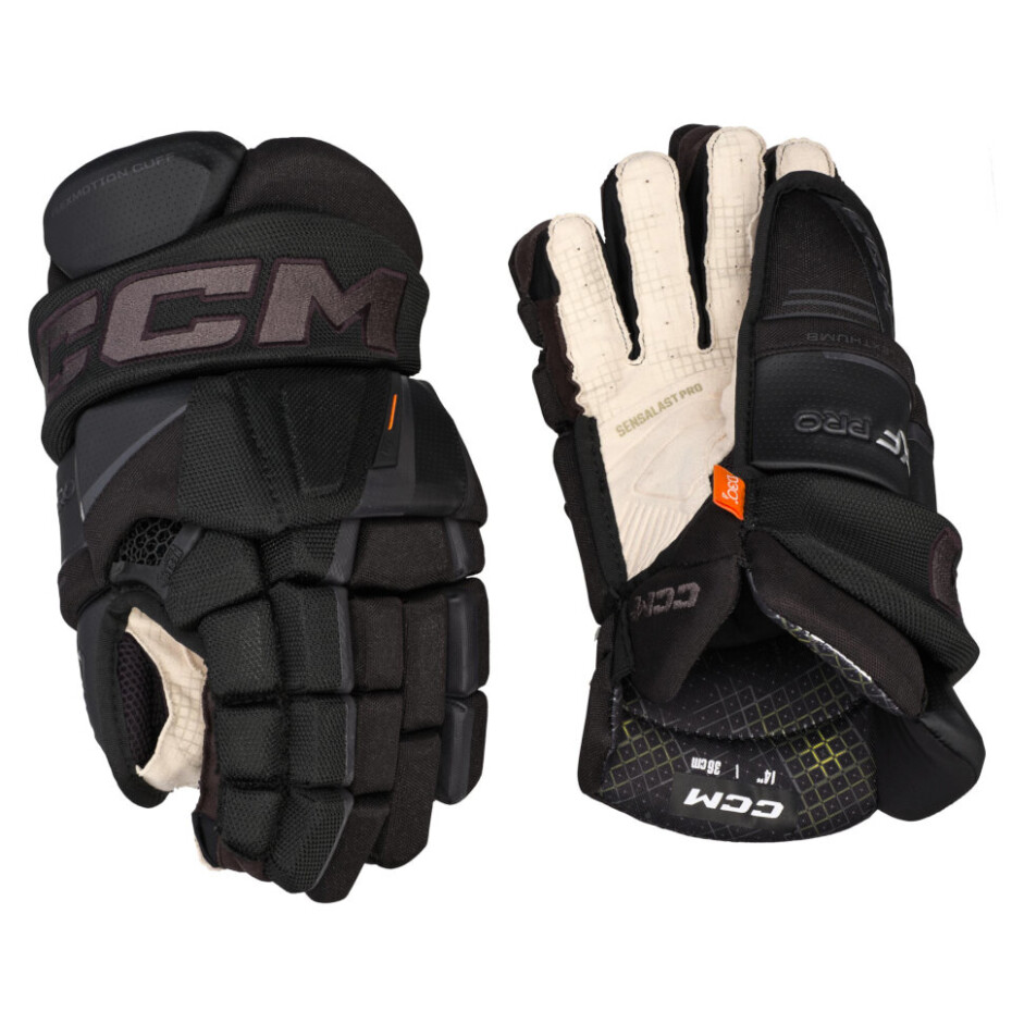 Hokejové rukavice CCM Tacks XF PRO Black/Grey Junior 11 palců - main (1)