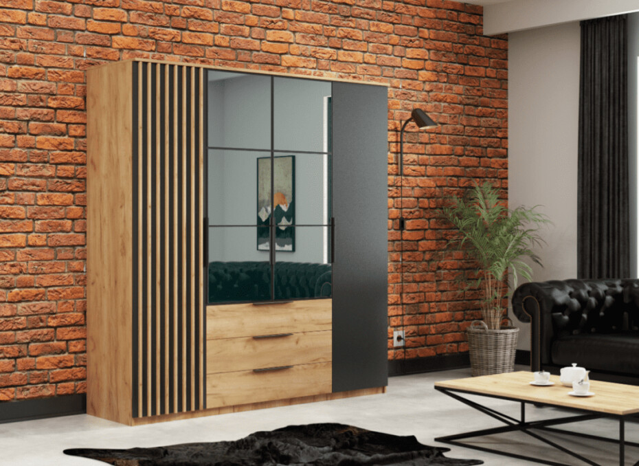 ArtSka Šatní skříň SALERNO | bílá 200 cm - main (1)