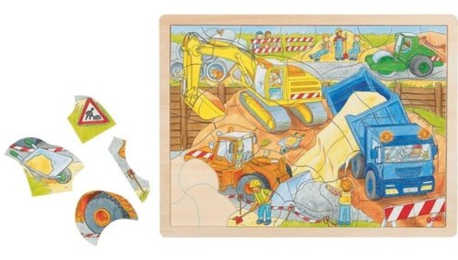 Dřevěné puzzle Na stavbě 56 dílků - main (0)