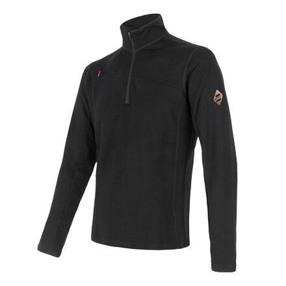 Sensor Merino UPPER mikina krátký zip černá - main (0)