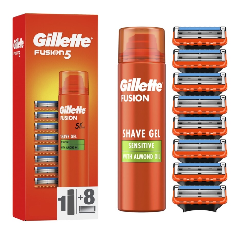 Gillette Náhradní hlavice 8 ks + holicí gel Fusion5 - main (0)