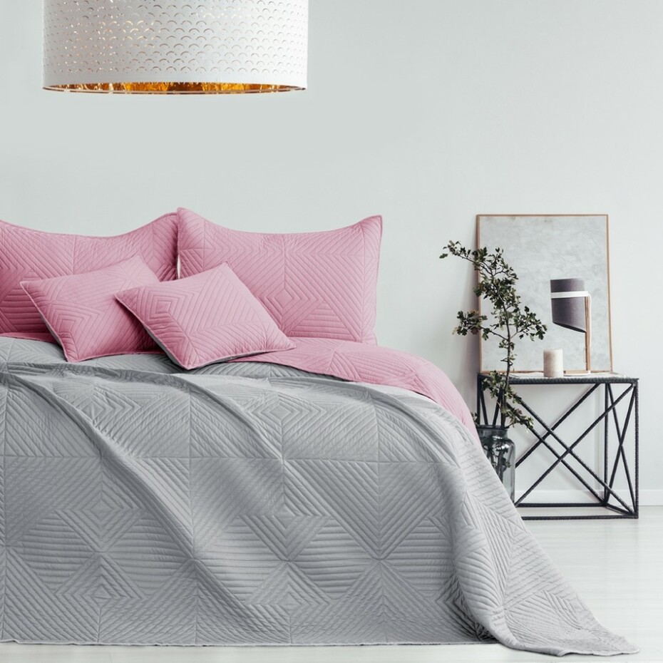 AmeliaHome Přehoz na postel Softa palepink - pearlsilver, 220 x 240 cm - main (0)