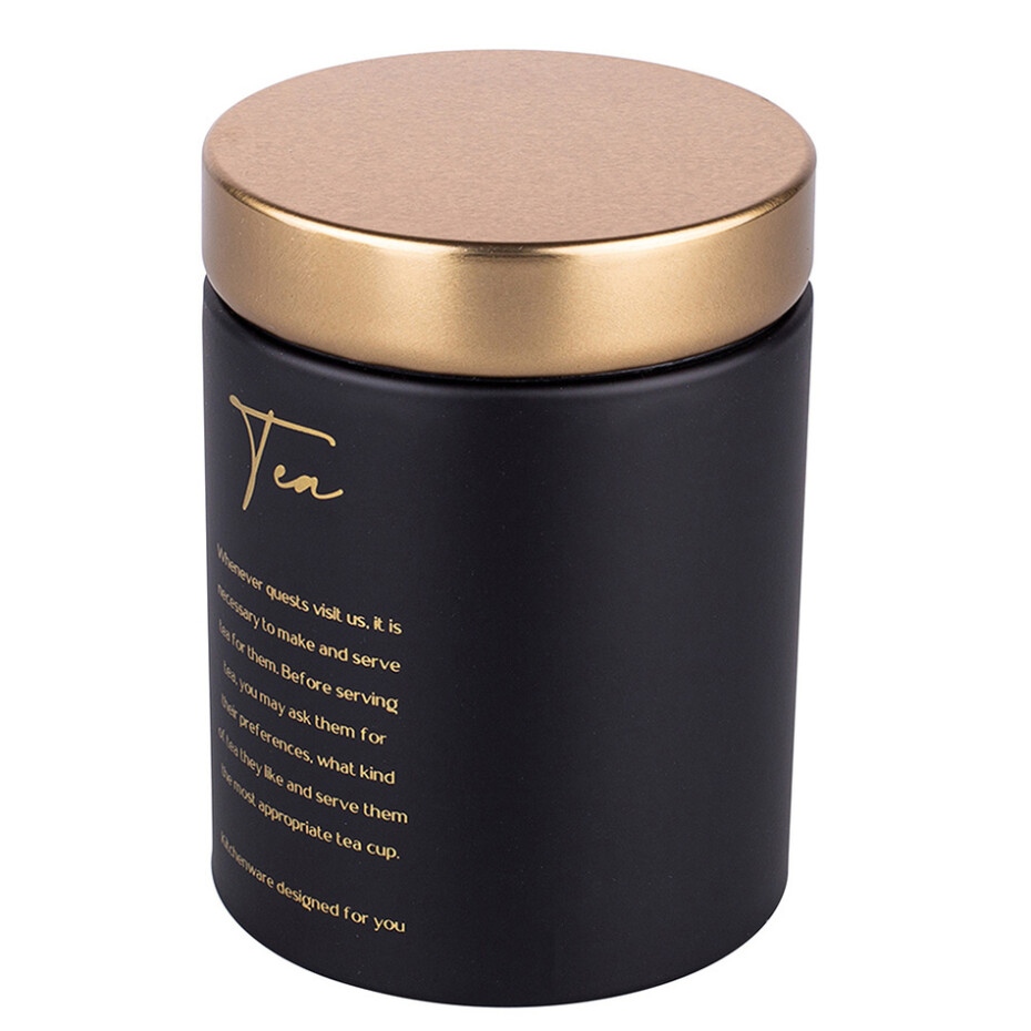 Altom Plechová dóza s víkem Tea, černá,  - main (1)