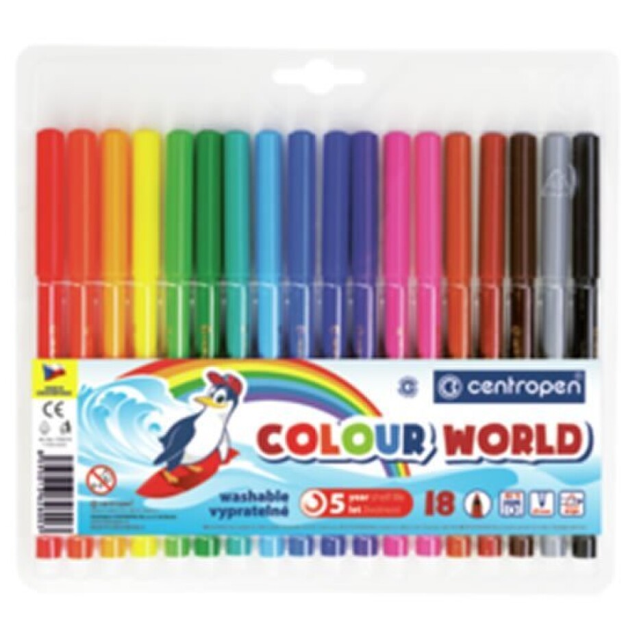 Centropen Fixy COLOUR WORLD 7550 trojboké, sada 18 barev - main (0)