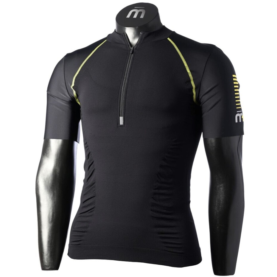 Pánské tričko Mico M1 Trail Zip Neck Nero IV - main (0)