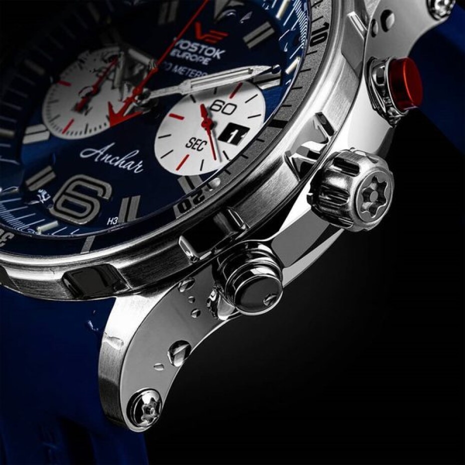 Vostok Europe Anchar Submarine Chrono Line 6S21-510A583 - Modrý silikonový řemínek - main (5)