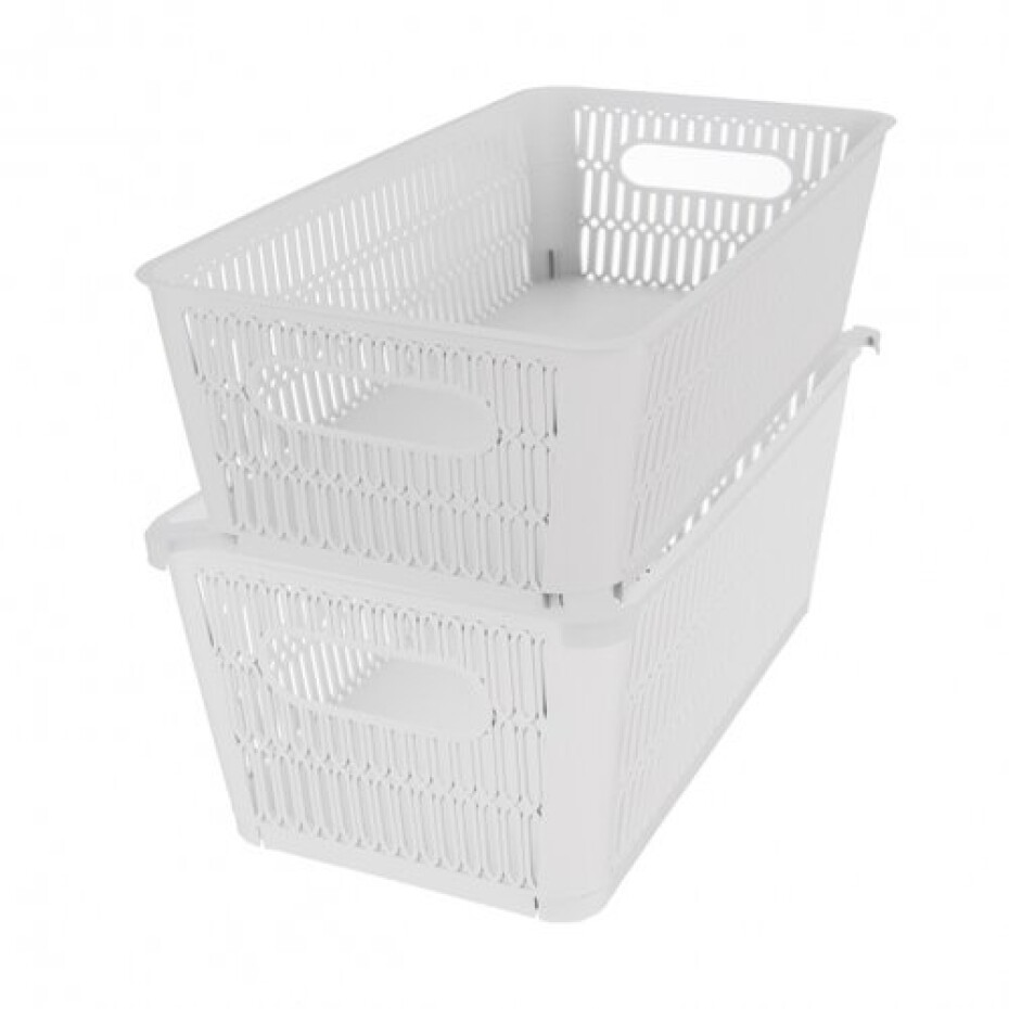Košík UH NESTA stohovatelný 29x16,5x11,5 cm bílá , S - main (2)