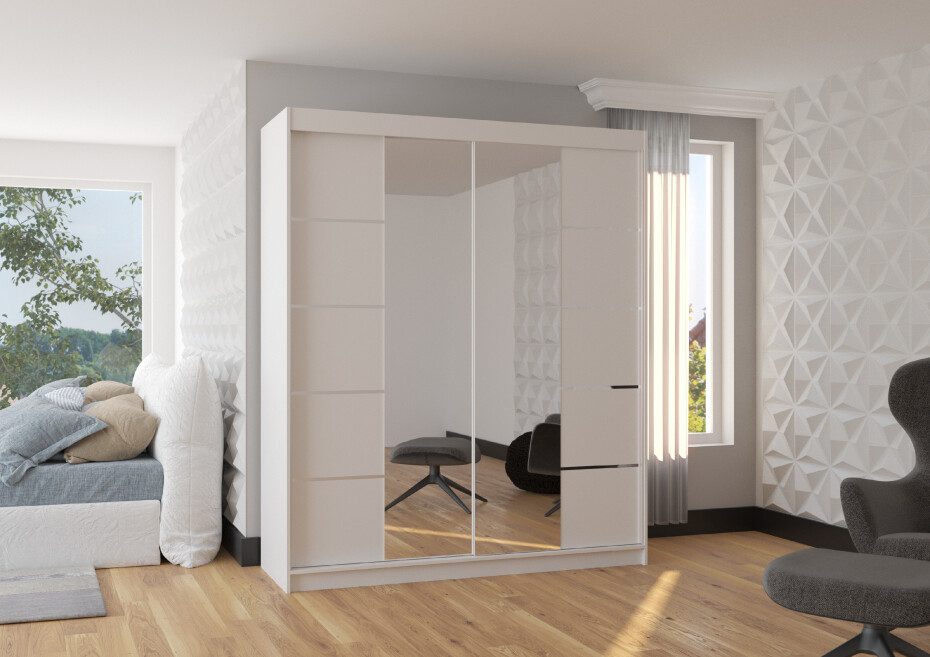 ArtAdrk Šatní skříň TRAVES | 180 cm Skříň: černá - main (4)