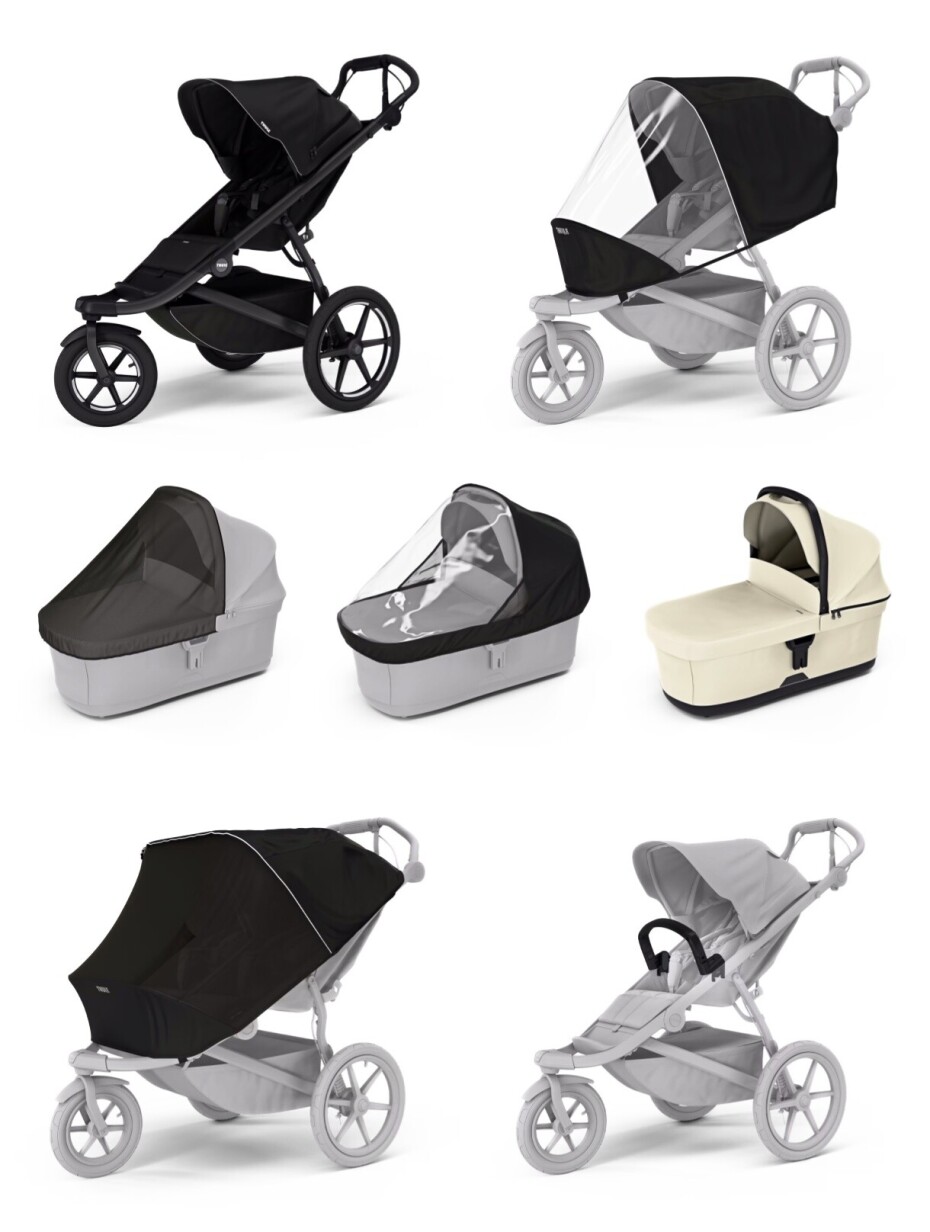 Sportovní kočárek Thule Urban Glide 3 Black + korbička Soft beige AKČNÍ SET 7v1 - main (0)