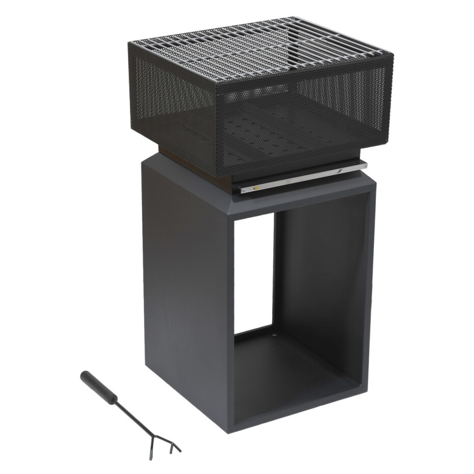 Cattara Přenosné ohniště s mřížkou Cube, 74 cm - main (0)