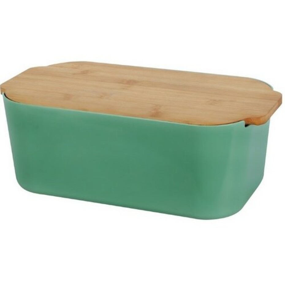 EH Box na pečivo s bambusovým víkem, tm. zelená, 33 x 12 x 18,5 cm - main (0)