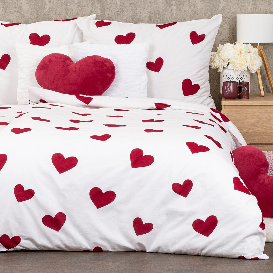 4Home Bavlněné povlečení Red Hearts, 160 x 200 cm, 70 x 80 cm - main (3)