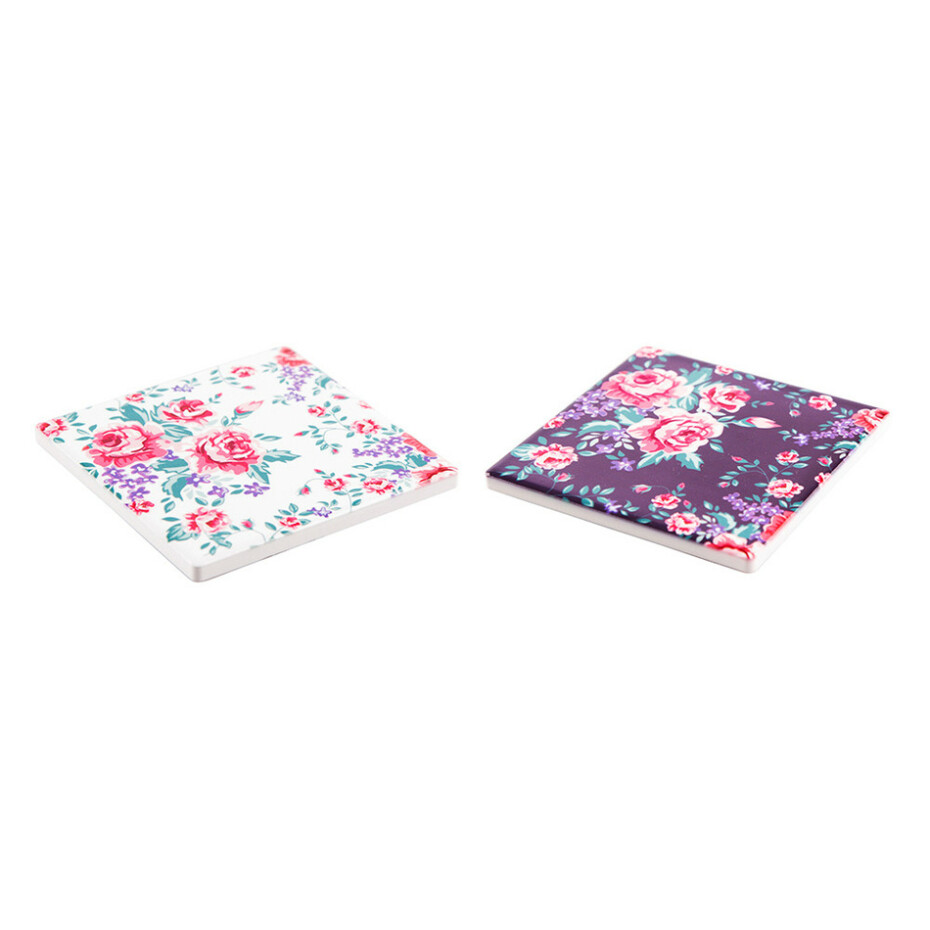 Altom Keramický podtácek Floral, 10 x 10 cm, sada 4 ks - main (1)