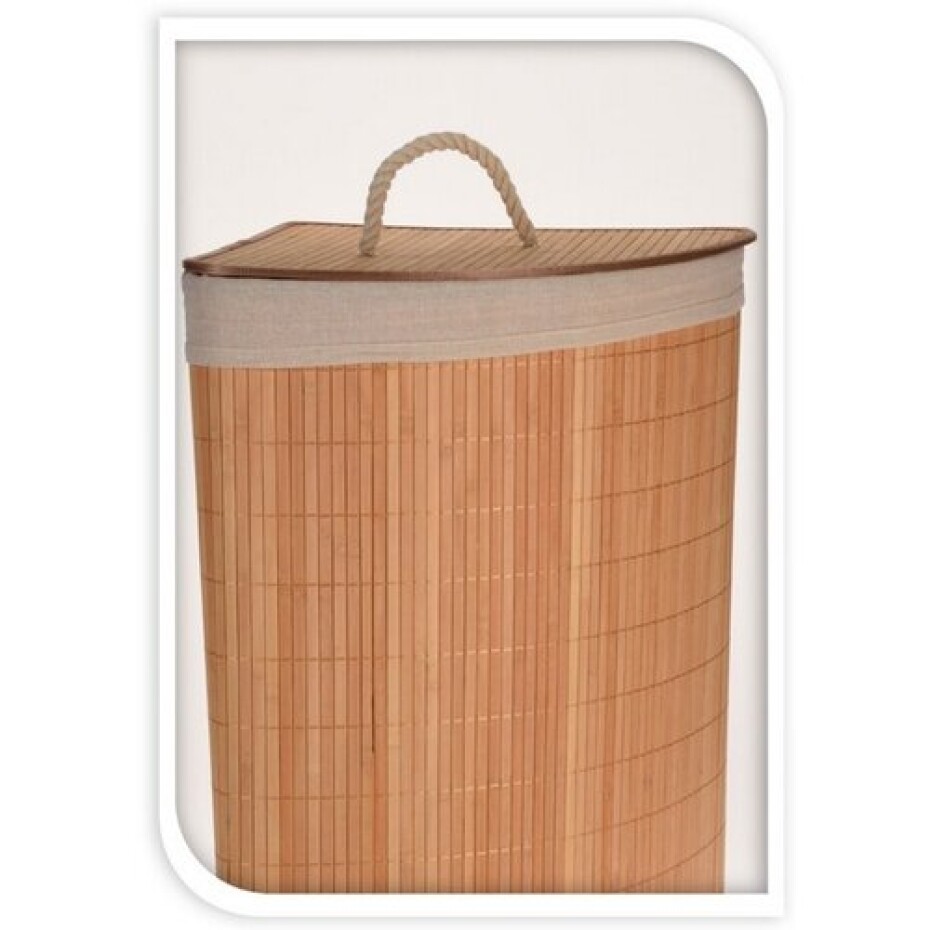 Rohový koš na špinavé prádlo Bamboo, přírodní - main (1)