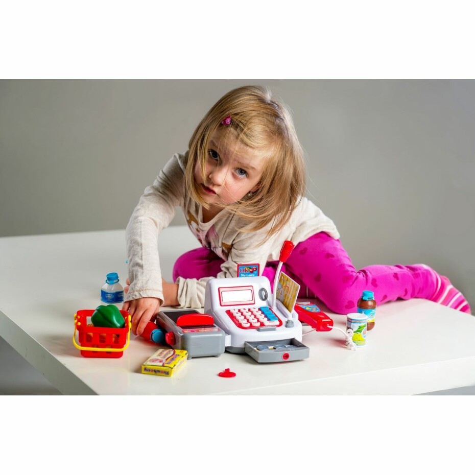 Teddies Pokladna digitální 30 cm s doplňky, se zvukem a světlem, na baterie - main (2)