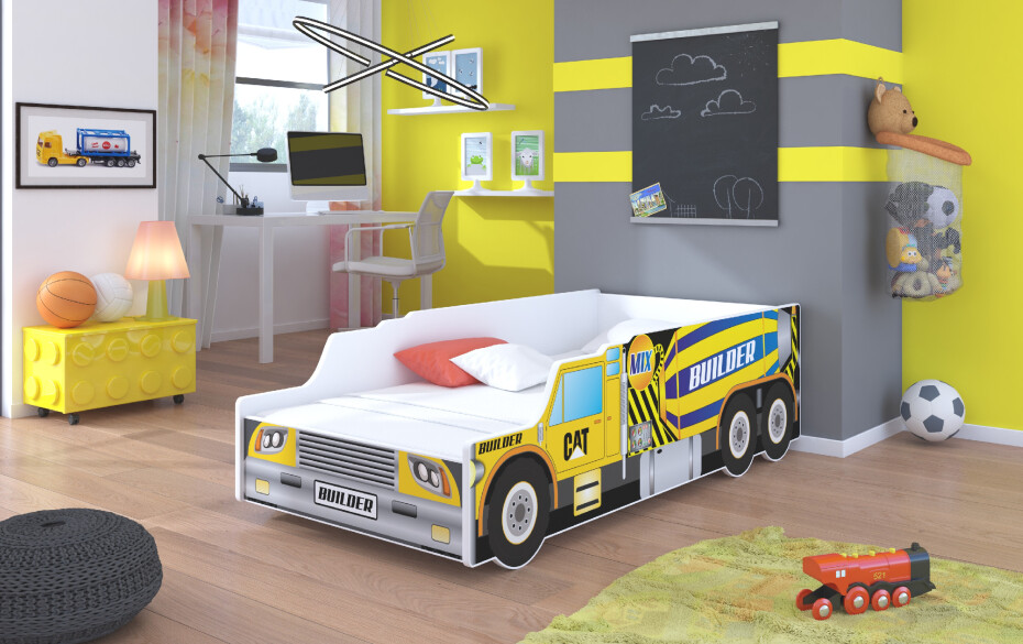 ArtAdrk Dětská auto postel BUILDER Provedení: 70 x 140 cm - main (1)