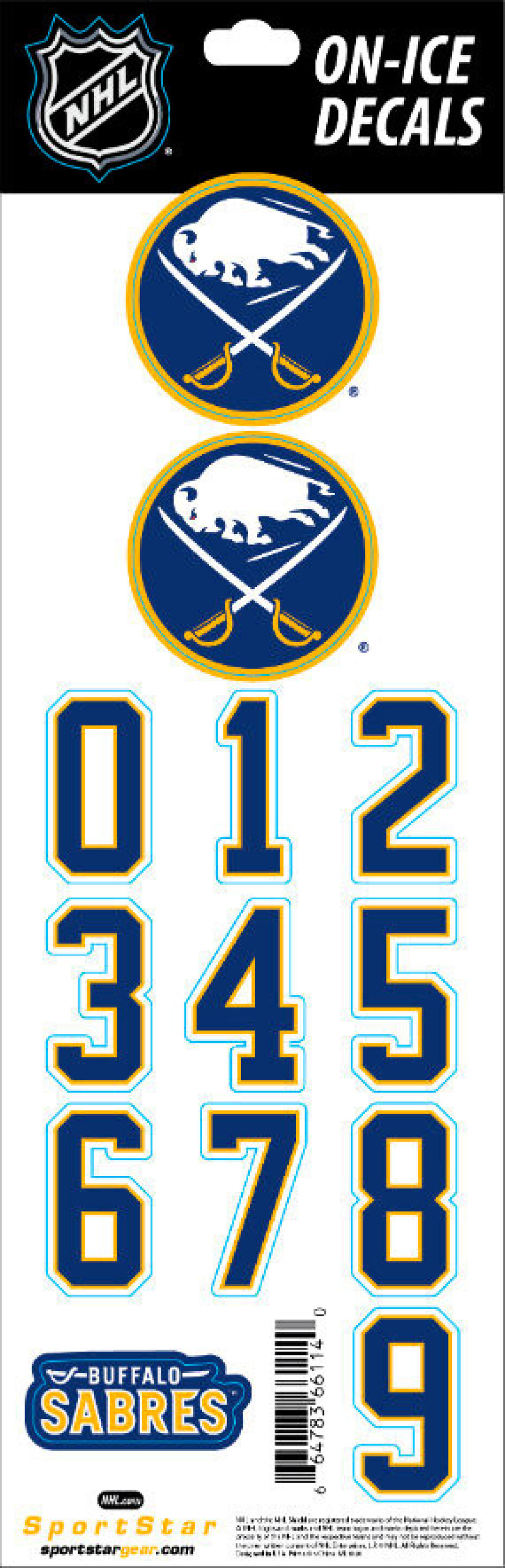 Čísla na helmu Sportstape  ALL IN ONE HELMET DECALS - BUFFALO SABRES - main (0)